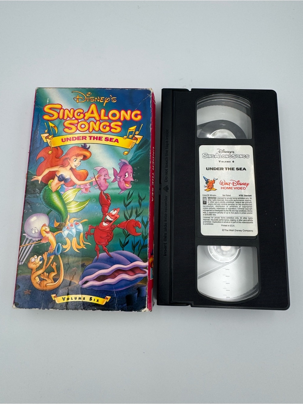 Disney Sing Along Songs Under The Sea Vol 6 VHS Little Mermaid Ariel Sebastian